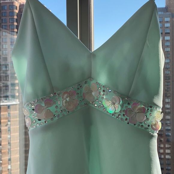 NWT ASOS Blue Skater Dress w/ Sequins size 6 - Picture 2 of 6